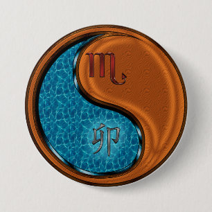 Badge Rond 7,6 Cm Scorpion & Lapin de Bois