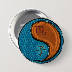 Badge Rond 7,6 Cm Scorpion & Rat de bois