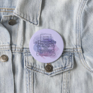 Badge Rond 7,6 Cm Script de l'auteur de l'écriture Vintage machine à