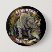 Badge Rond 7,6 Cm Se souvenir du Rhino noir (Devant)