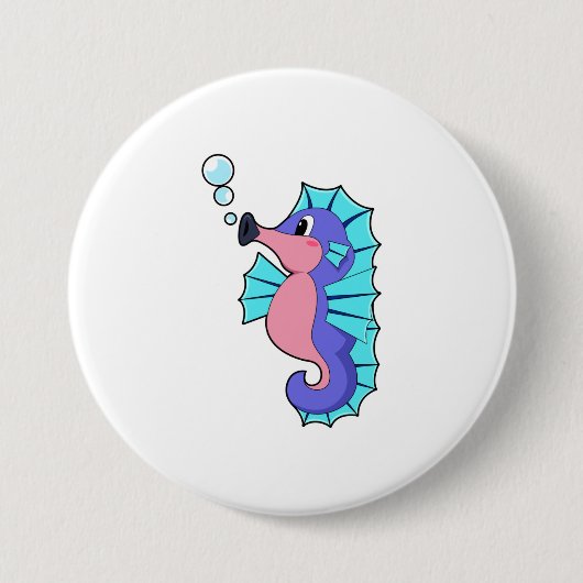 Badge Rond 7,6 Cm Seahorse (Devant)