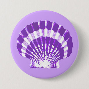 Badge Rond 7,6 Cm Seashell - violet and white