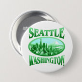 Badge Rond 7,6 Cm Seattle Washington (Devant & derrière)