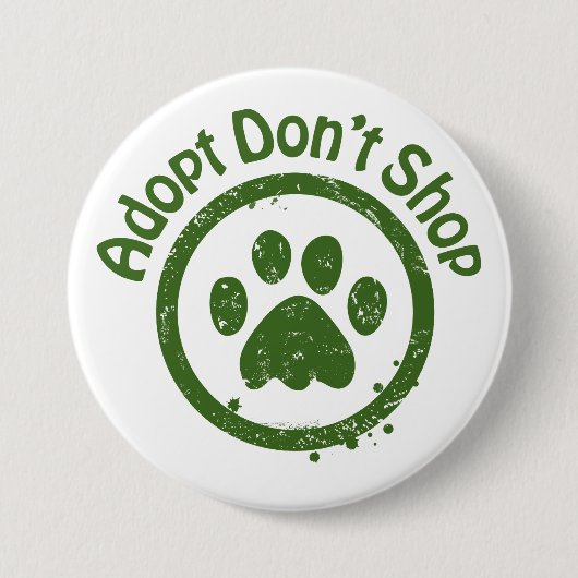 Badge Rond 7,6 Cm Secourir les chiens - Adoptez le bouton Ne pas ach (Devant)