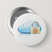Badge Rond 7,6 Cm Secure Cloud Storage Icon with Padlock (Devant & derrière)