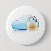 Badge Rond 7,6 Cm Secure Cloud Storage Icon with Padlock (Devant)