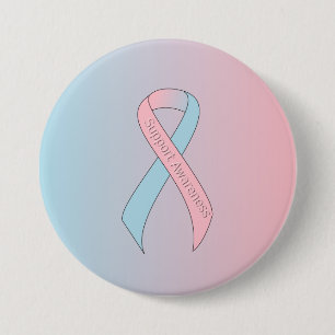 Badge Rond 7,6 Cm Sensibilisation à la prise en charge du ruban rose