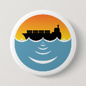 Badge Rond 7,6 Cm sensibilisation au bruit des océans (Devant)