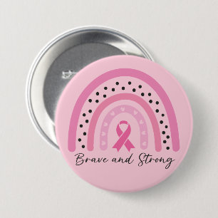 Badge Rond 7,6 Cm Sensibilisation au cancer du sein Arc-en-ciel - Co