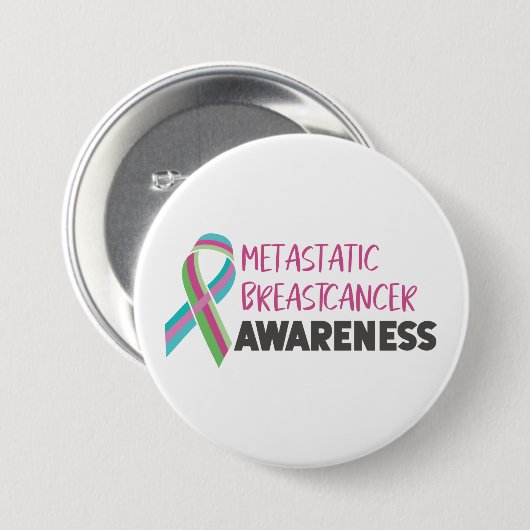 Badge Rond 7,6 Cm Sensibilisation au cancer du sein métastatique (Devant & derrière)