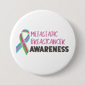 Badge Rond 7,6 Cm Sensibilisation au cancer du sein métastatique (Devant)