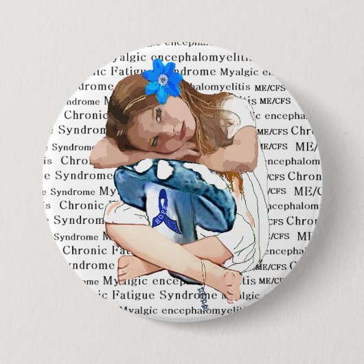 Badge Rond 7,6 Cm Sensibilisation du ME/CFS "Fille de l'espoir" (Devant)