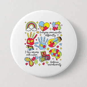 Badge Rond 7,6 Cm Sensibilisation sur l'autisme Embrasser la diversi