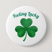 Badge Rond 7,6 Cm Sentiment Trèfle Vert Chanceux St. Patrick Mais (Devant)