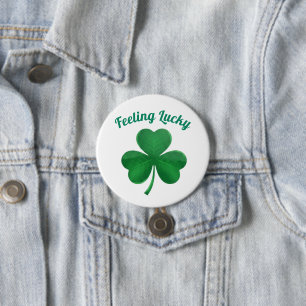 Badge Rond 7,6 Cm Sentiment Trèfle Vert Chanceux St. Patrick Mais