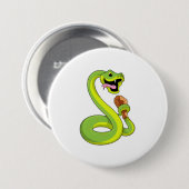 Badge Rond 7,6 Cm Serpent au poulet (Devant & derrière)