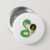 Badge Rond 7,6 Cm Serpent avec beigne (Devant & derrière)
