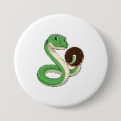 Badge Rond 7,6 Cm Serpent avec beigne (Devant)
