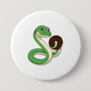Badge Rond 7,6 Cm Serpent avec beigne