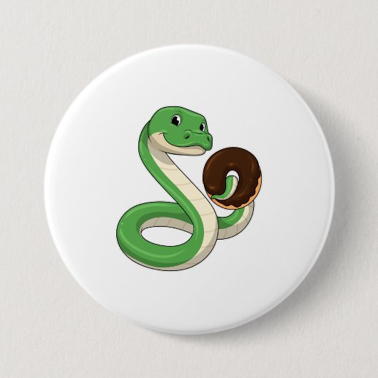 Badge Rond 7,6 Cm Serpent avec beigne (Devant)