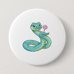 Badge Rond 7,6 Cm Serpent avec Lollipop