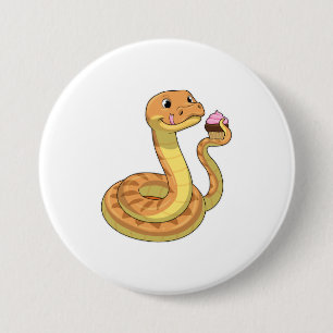 Badge Rond 7,6 Cm Serpent avec muffin