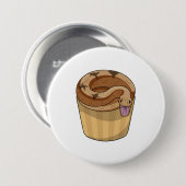 Badge Rond 7,6 Cm Serpent avec muffin (Devant & derrière)