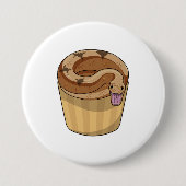 Badge Rond 7,6 Cm Serpent avec muffin (Devant)