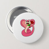 Badge Rond 7,6 Cm Serpent avec Rose (Devant & derrière)