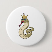 Badge Rond 7,6 Cm Serpent comme roi avec Couronne (Devant)
