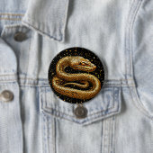 Badge Rond 7,6 Cm Serpent doré (En situation)