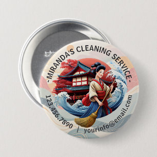 Badge Rond 7,6 Cm Service de nettoyage de maison moderne et de ménag