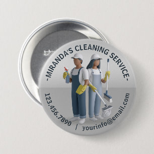 Badge Rond 7,6 Cm Service de nettoyage de maison moderne ménage