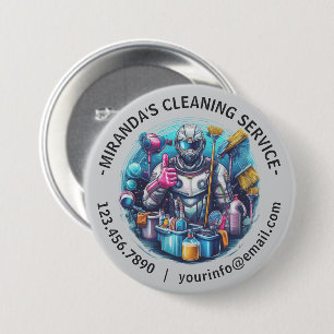 Badge Rond 7,6 Cm Service de nettoyage de maison moderne ménage