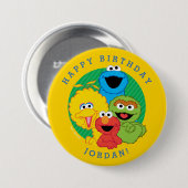 Badge Rond 7,6 Cm Sesame Street Pals Anniversaire (Devant & derrière)