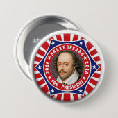 Badge Rond 7,6 Cm Shakespeare pour le président 2016 (Devant & derrière)