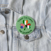 Badge Rond 7,6 Cm Shamrock des drapeaux irlandais américains des Émi (En situation)