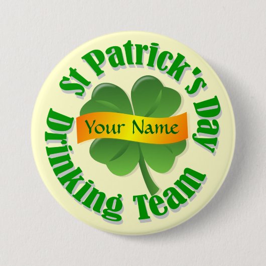 Badge Rond 7,6 Cm Shamrock St Patrick personnalisé (Devant)