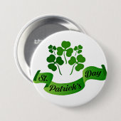 Badge Rond 7,6 Cm Shamrocks de la Saint Patrick (Devant & derrière)