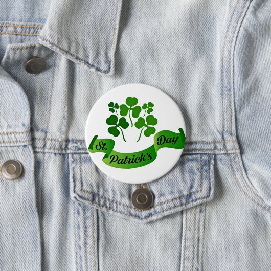 Badge Rond 7,6 Cm Shamrocks de la Saint Patrick (En situation)
