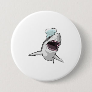 Badge Rond 7,6 Cm Shark as Cook