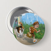 Badge Rond 7,6 Cm Sheldon et Davie Aventure (Devant & derrière)