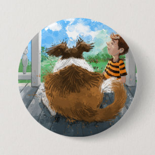 Badge Rond 7,6 Cm Sheldon et Davie Relaxing