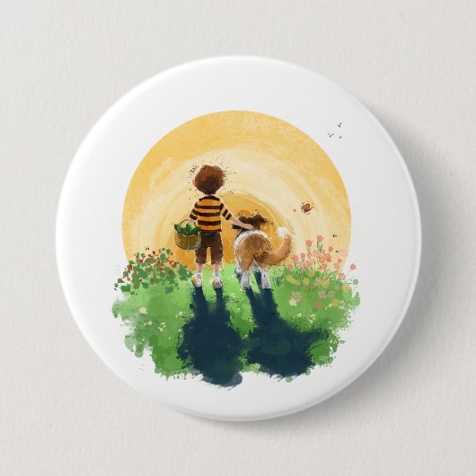 Badge Rond 7,6 Cm Sheldon le Sheltie (Devant)