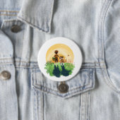Badge Rond 7,6 Cm Sheldon le Sheltie (En situation)