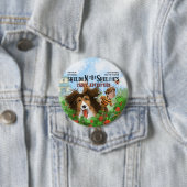 Badge Rond 7,6 Cm Sheldon the Sheltie (En situation)