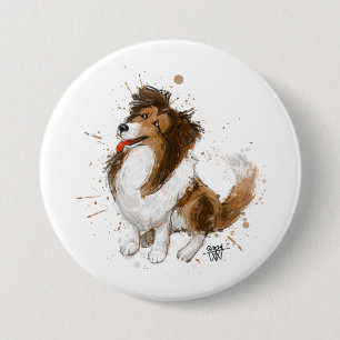 Badge Rond 7,6 Cm Sheldon the Sheltie