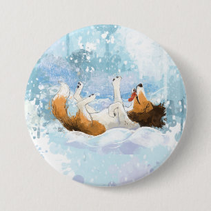 Badge Rond 7,6 Cm Sheltie et garçon câlinent