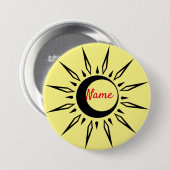 Badge Rond 7,6 Cm Shining Sun Crescent Moon (Devant & derrière)