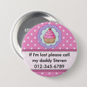 Badge Rond 7,6 Cm Si je suis bouton perdu (Devant & derrière)